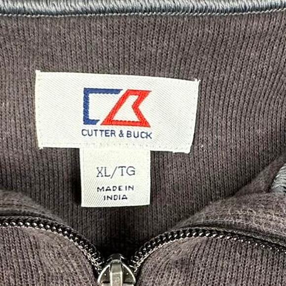 2013 Cutter & Buck Super Bowl New Orleans Brown/Grey Quarter Zip Sweater Size XL - Picture 3 of 6